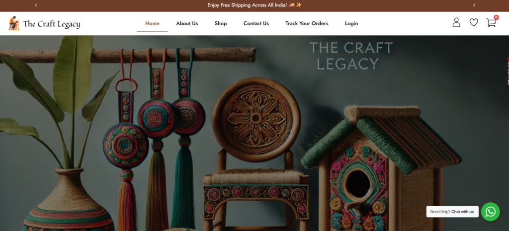 Thecraftlegacy.in – Handcrafted Rajwadi Wooden Furniture And Birdshomes Ecommerce Website